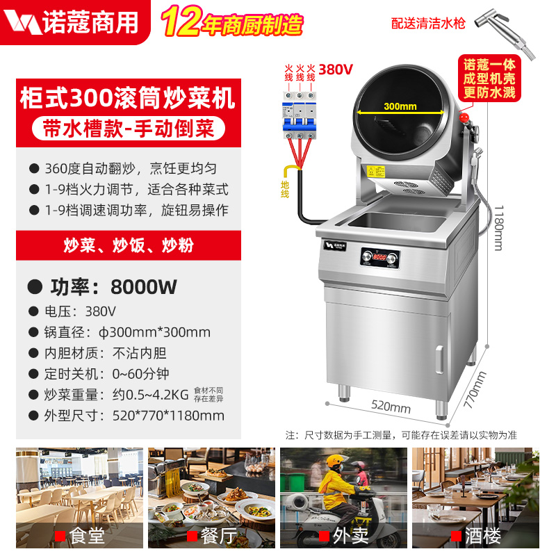 炒菜机商用全自动智能炒饭机器人外卖燃气电炒锅滚筒炒粉 高清图片14