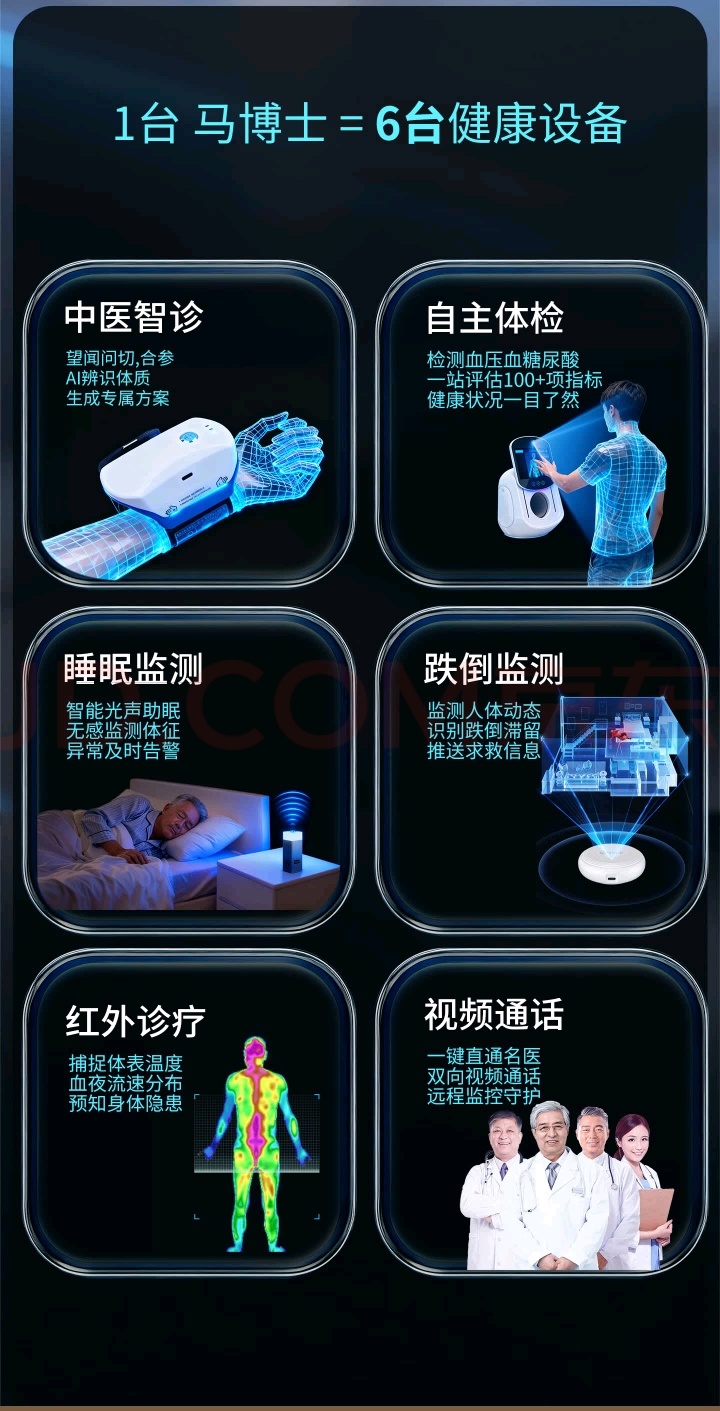 马博士AI健康机器人M1（商业版）睡眠监测跌倒监测脉象分析仪诊疗仪 马博士机器人健康守护机器人 马博士M1-商务版 高清图片2