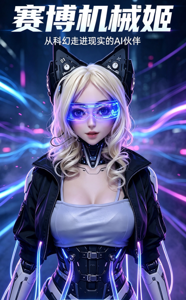 赛博猫女仿生人形 AI 机器人（商用直播 / 迎宾/情感交互）